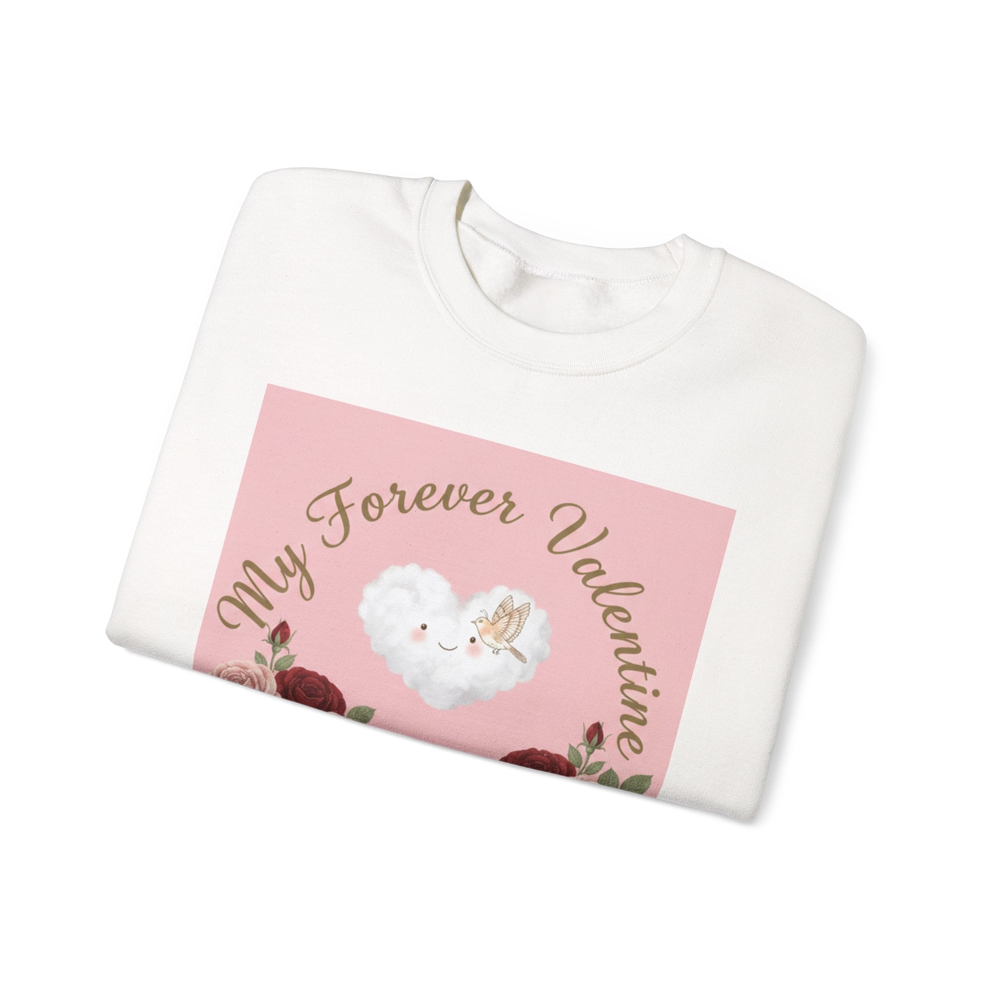 Valentine Floral Sweatshirt — "My Forever Valentine" Heart & Roses Crewneck
