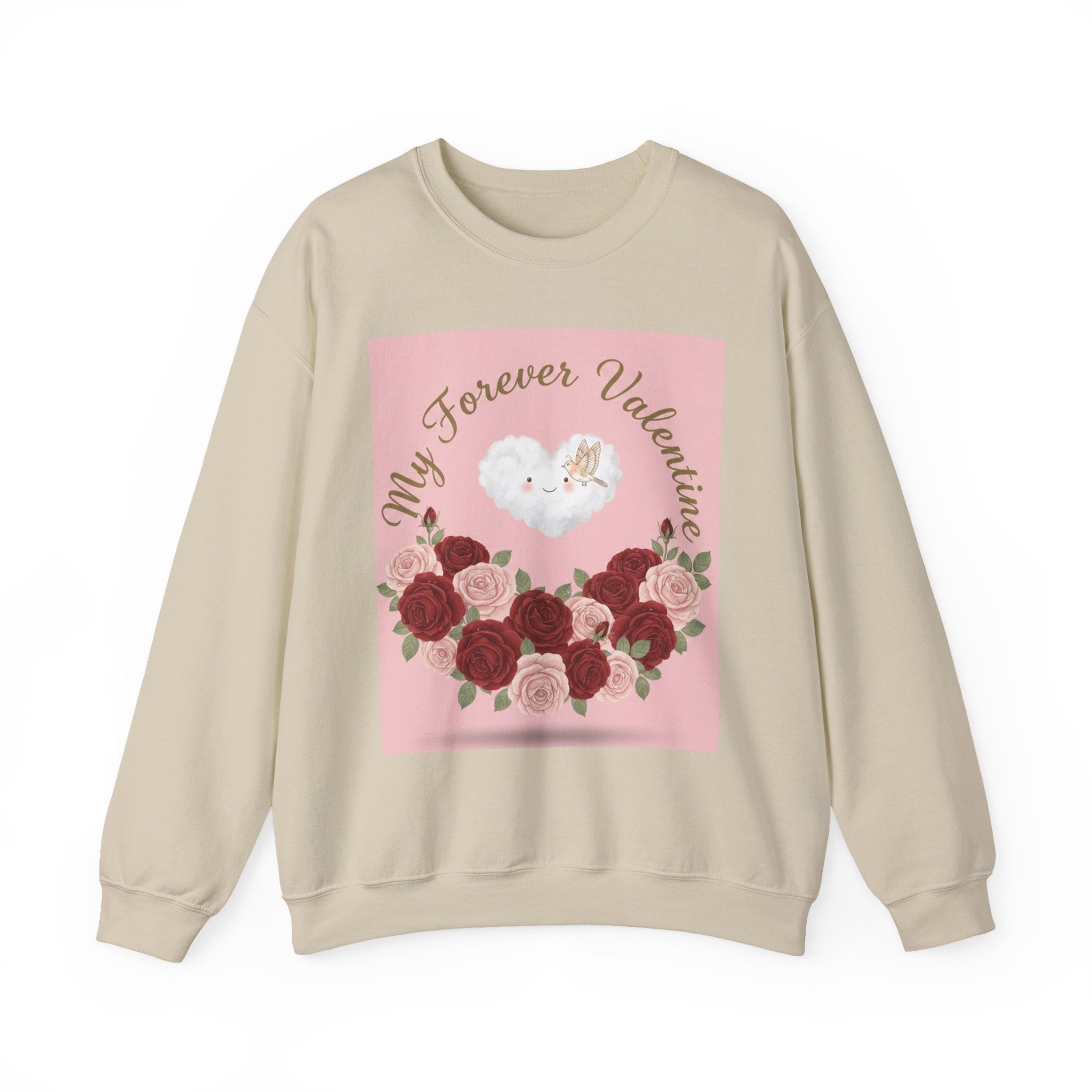 Valentine Floral Sweatshirt — "My Forever Valentine" Heart & Roses Crewneck