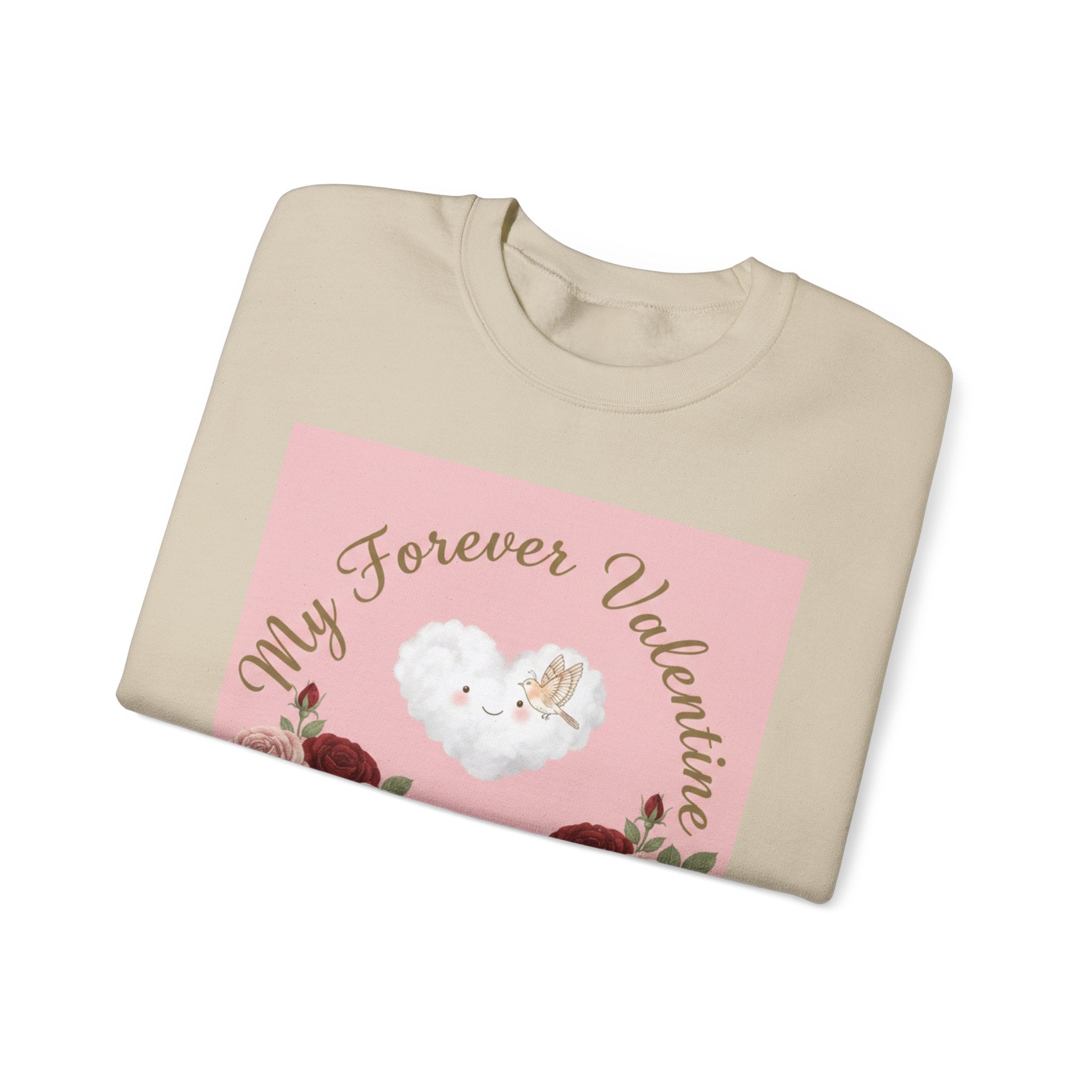 Valentine Floral Sweatshirt — "My Forever Valentine" Heart & Roses Crewneck