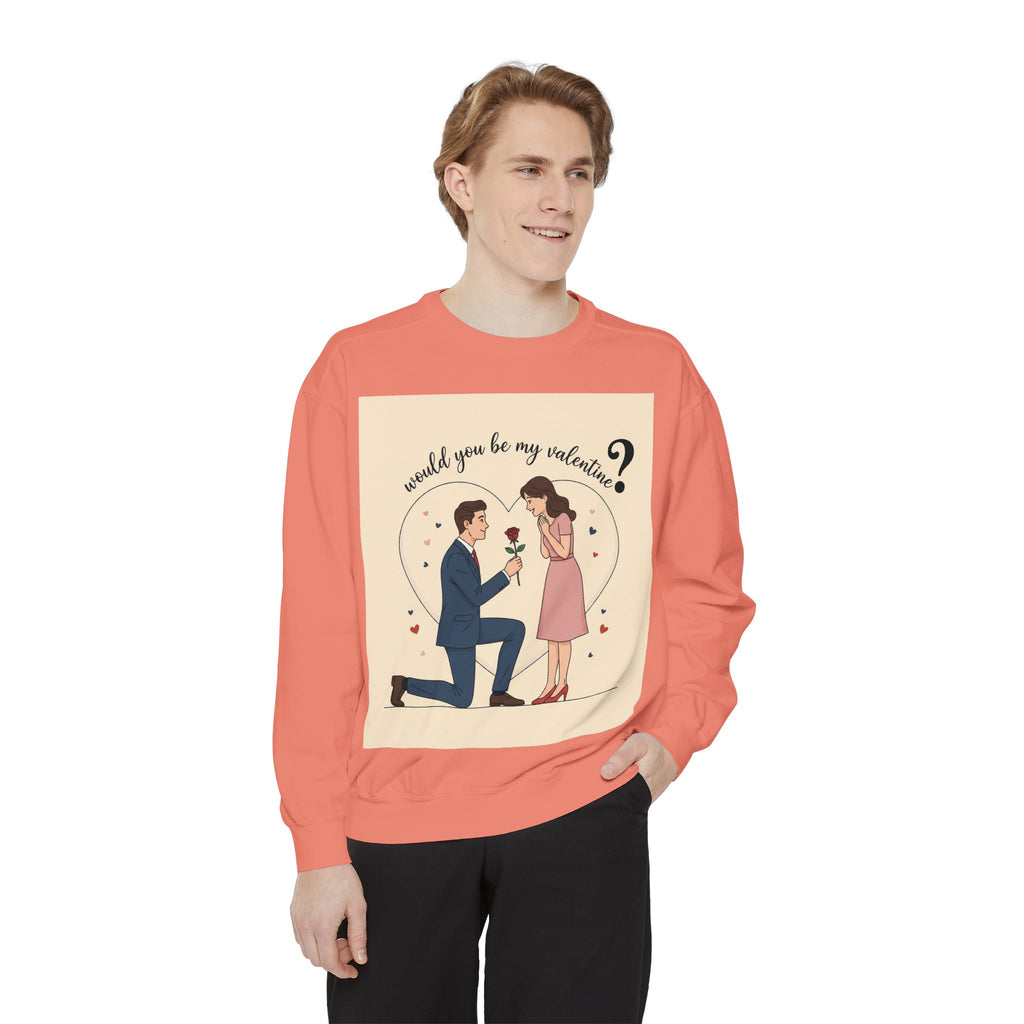 Valentine Proposal Sweatshirt — "Would You Be My Valentine?" Romantic Couple Design