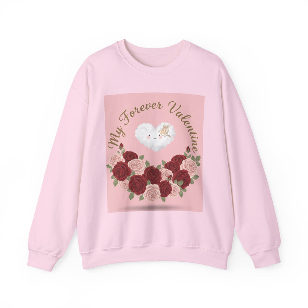 Valentine Floral Sweatshirt — "My Forever Valentine" Heart & Roses Crewneck