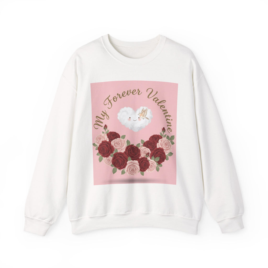 Valentine Floral Sweatshirt — "My Forever Valentine" Heart & Roses Crewneck