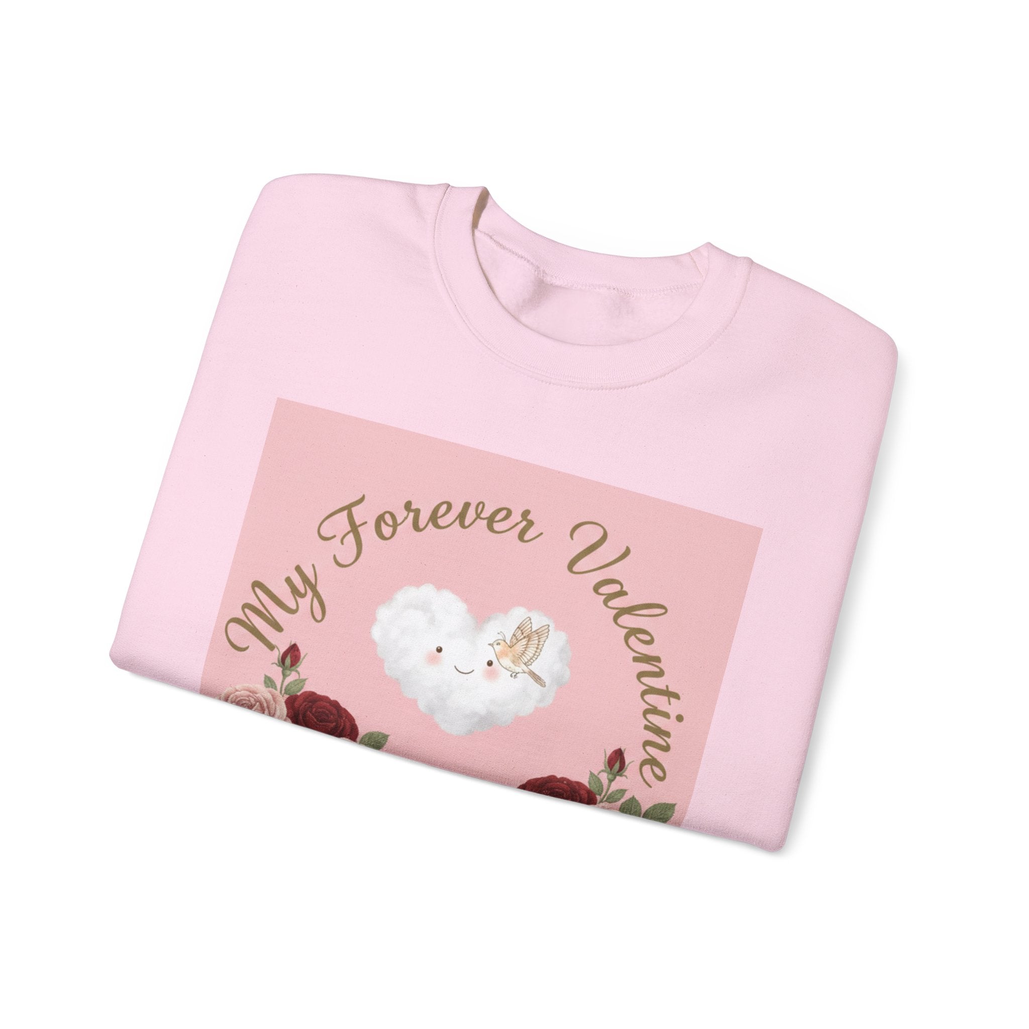 Valentine Floral Sweatshirt — "My Forever Valentine" Heart & Roses Crewneck