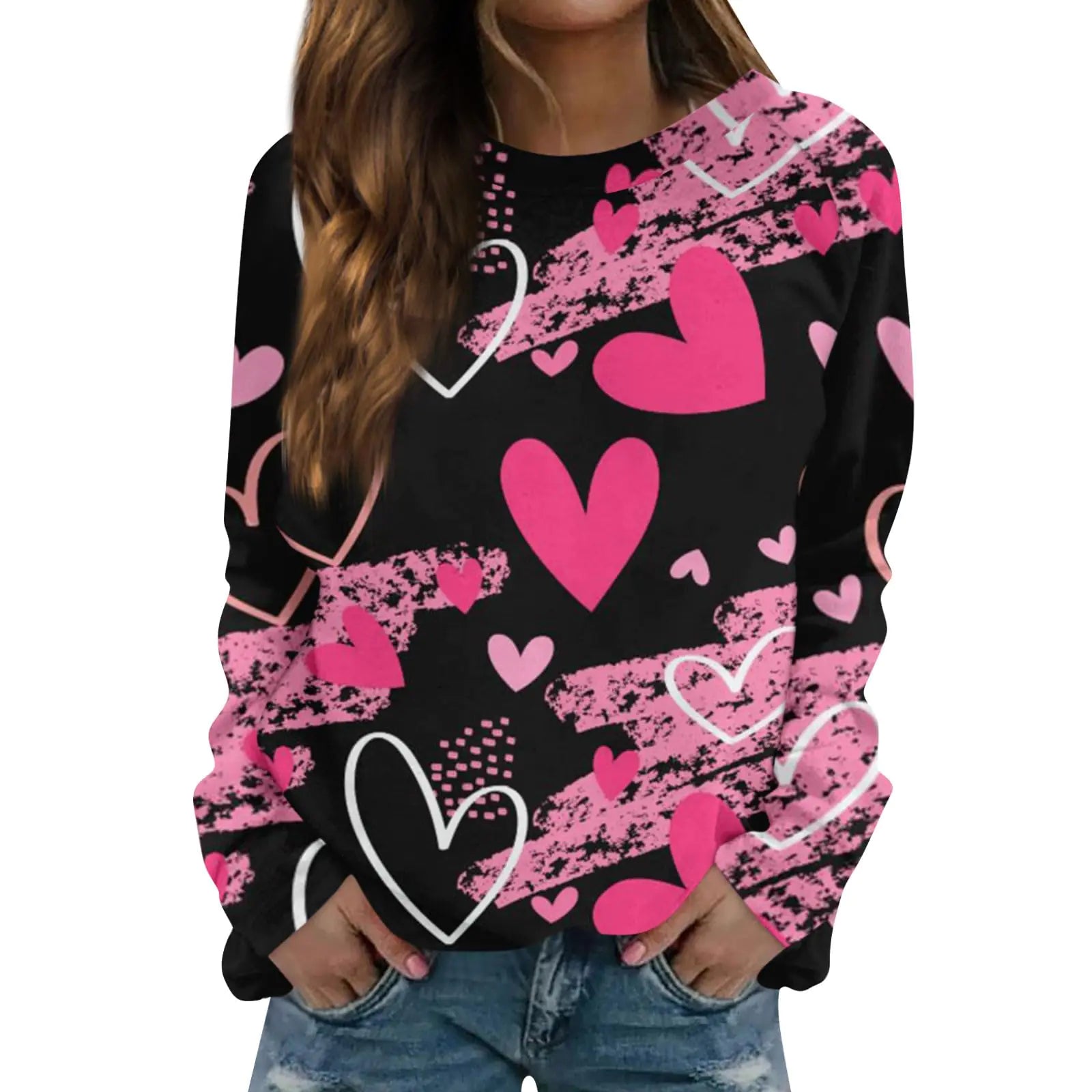 Womens Plus Size Tops Valentines Day Sweaters for Women Valentines Day Shirts Women Women Blouses Casual Valentine Sweaters for Women Casual Pullover Tops Blouses Long Sleeve Shirts