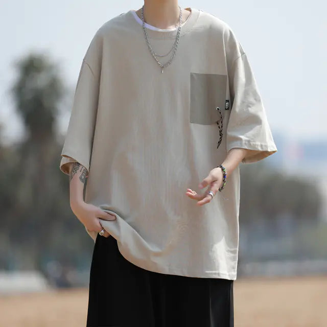 Men's Casual Loose Fit Summer Short-Sleeved T-Shirt