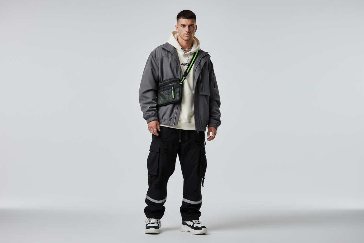 Male model in streetwear